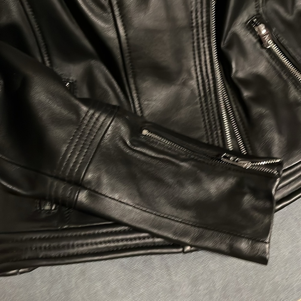 NWOT Michael Kors Black Moto Leather Jacket Medium - Picture 4 of 8